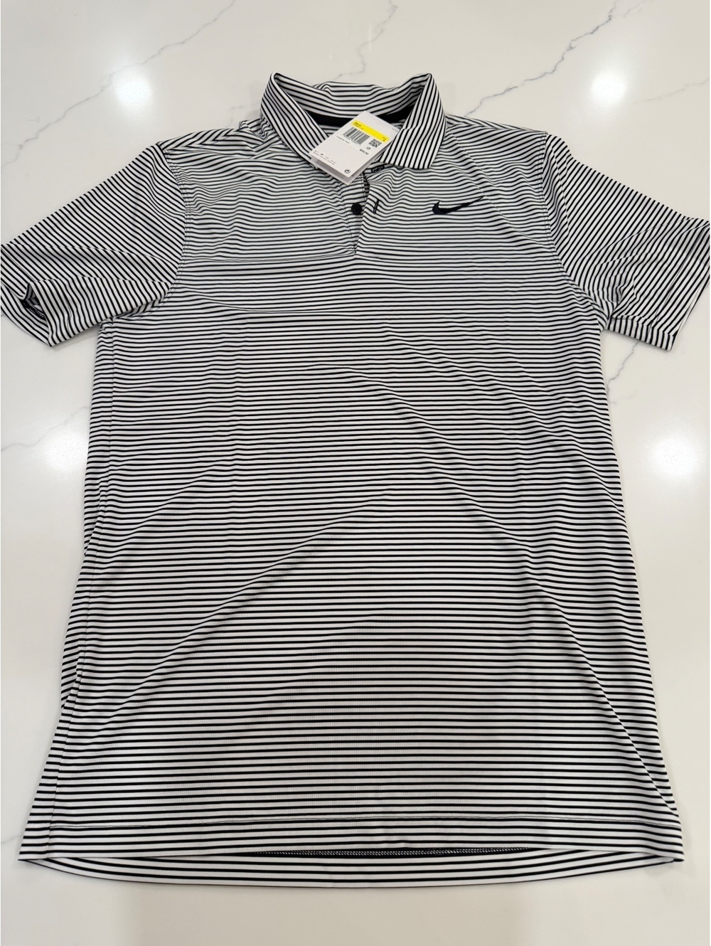 NEW Nike Golf Dri-Fit Polo Black White Striped Size Small